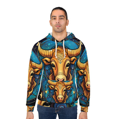 Taurus Constellation Zodiac Sign Astrology Cosmic Art - Unisex Pullover Hoodie (AOP)