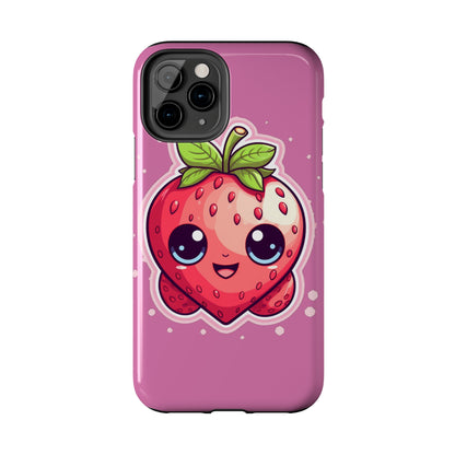 Kawaii Strawberry Adventure - Anime Classic Traditional Japanese Fruit - Otaku Artwork - Tough Phone Cases