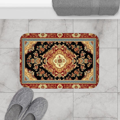 Elegante alfombra de baño de inspiración oriental: alfombra de baño lujosa y absorbente con respaldo antideslizante