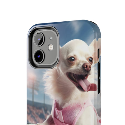 Chihuahua Tennis Ace: Dog Pink Outfit, Court Atheletic Sport Game - Tough Phone Cases