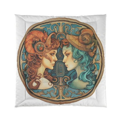 Steampunk Gemini - Dualistic Motifs & Vibrant Contrast - Comforter