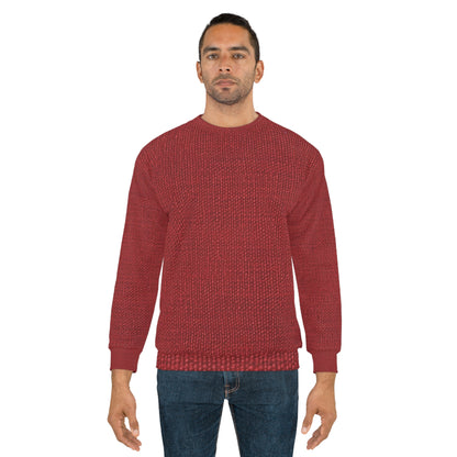 Bold Ruby Red: Denim-Inspired, Passionate Fabric Style - Unisex Sweatshirt (AOP)