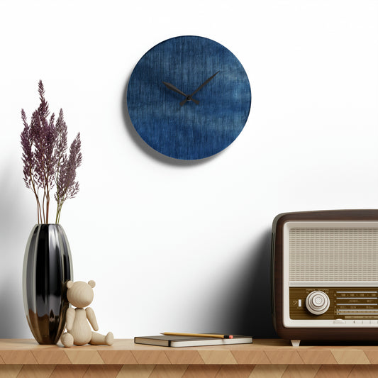 Blue Denim Faux Design - Acrylic Wall Clock