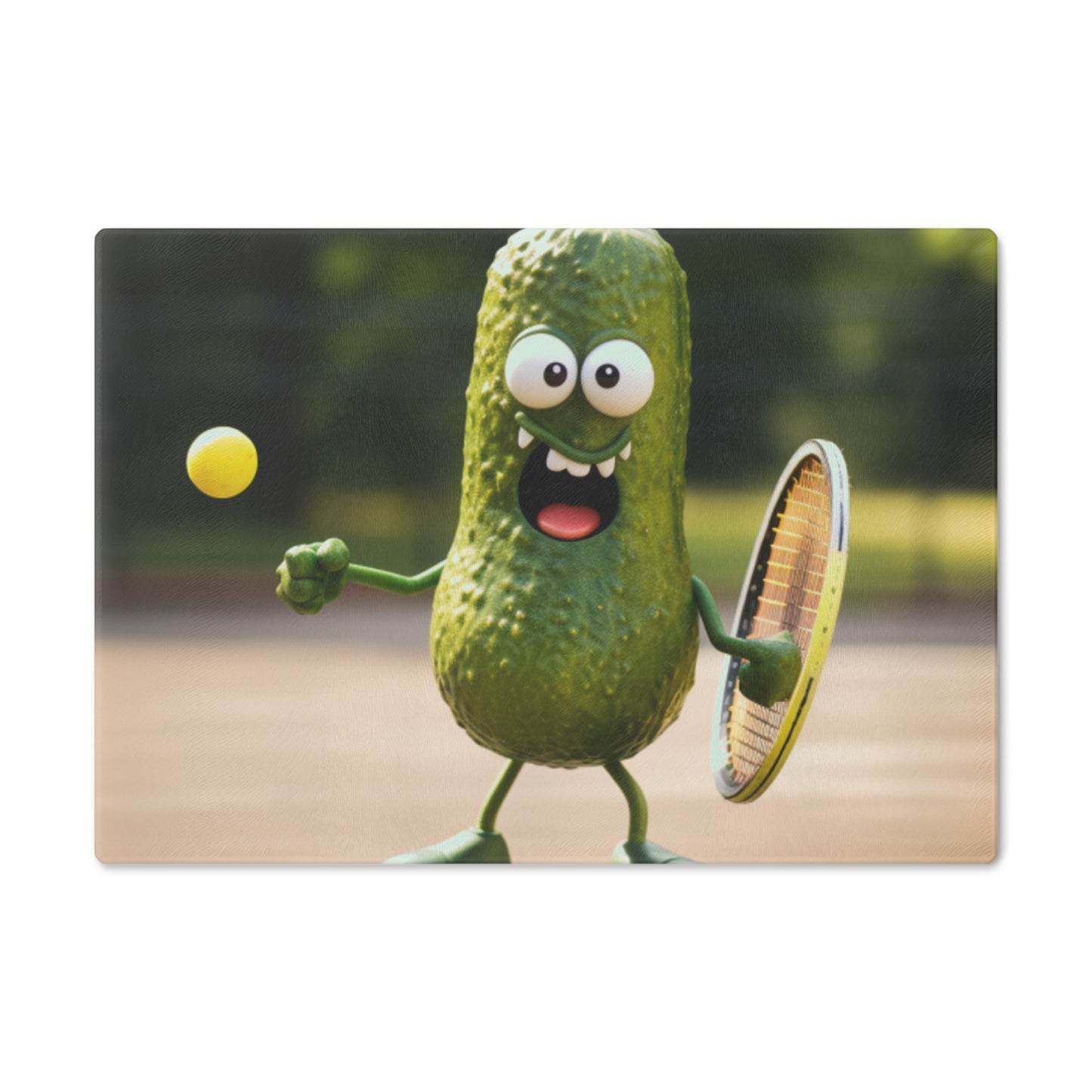 Pickle Playing Pickleball: Serve, Paddle, Game - Court Sport - Cutting Board