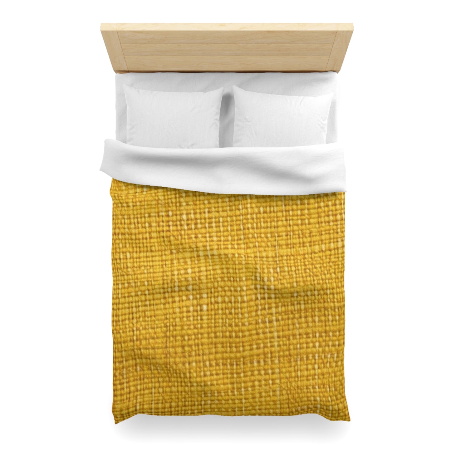 Radiant Sunny Yellow: Denim-Inspired Summer Fabric - Microfiber Duvet Cover