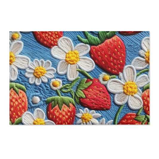 Orchard Berries: Juicy Sweetness from Nature's Garden - Fresh Strawberry Elegance - Area Rugs