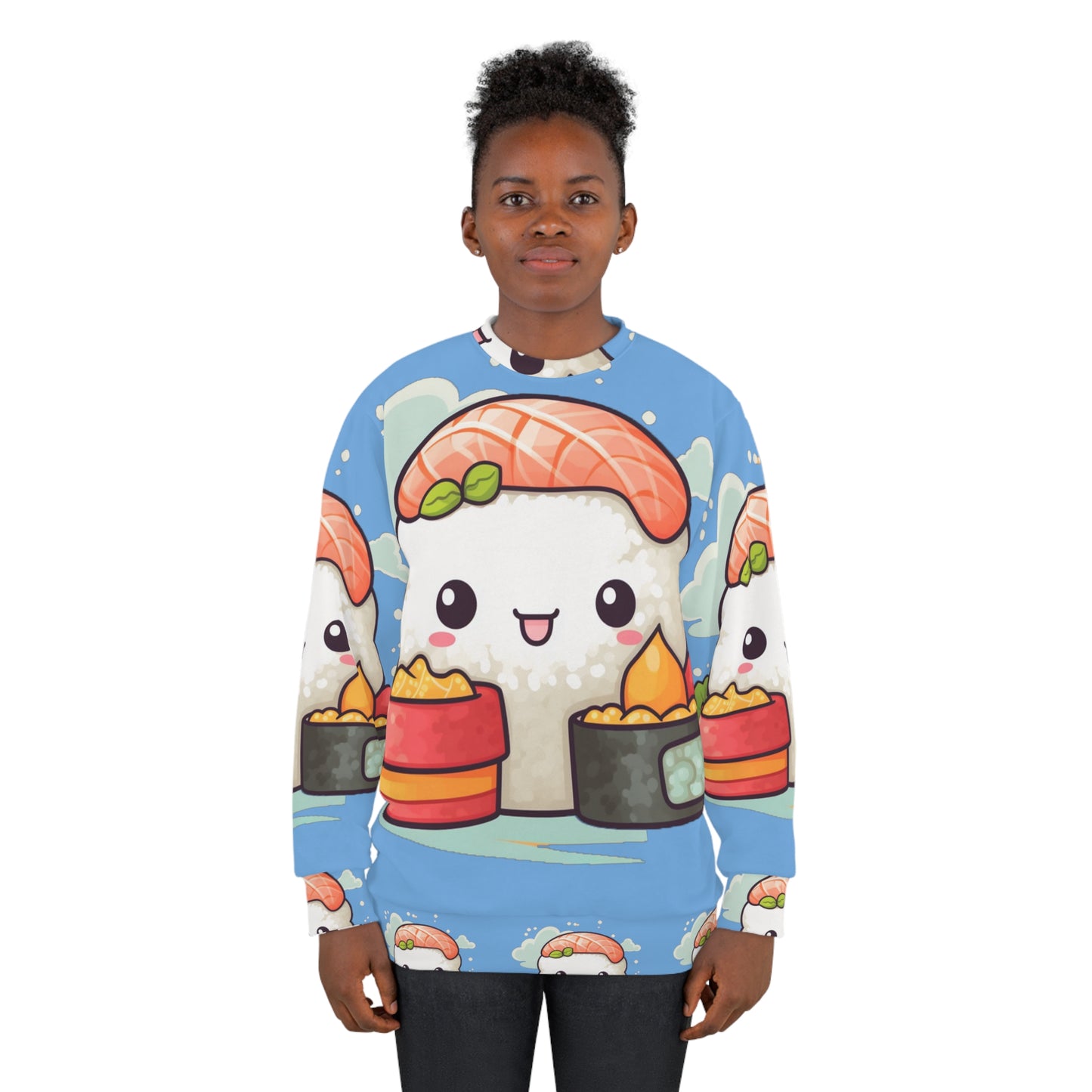 Anime Sushi - Japanese Cute kawaii - Otaku Gift - Unisex Sweatshirt (AOP)