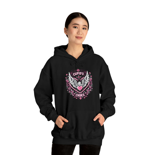 Cupids Choice Crest with Heart and Wings - Love and Romance Valentine Themed - Unisex Heavy Blend™ Hooded Sweatshirt