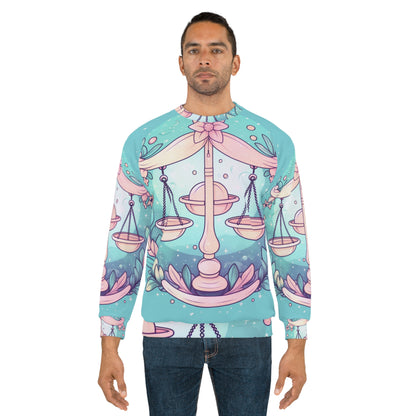 Libra Astrology - Soft Lighting & Pastel Zodiac Sign Symbol - Unisex Sweatshirt (AOP)