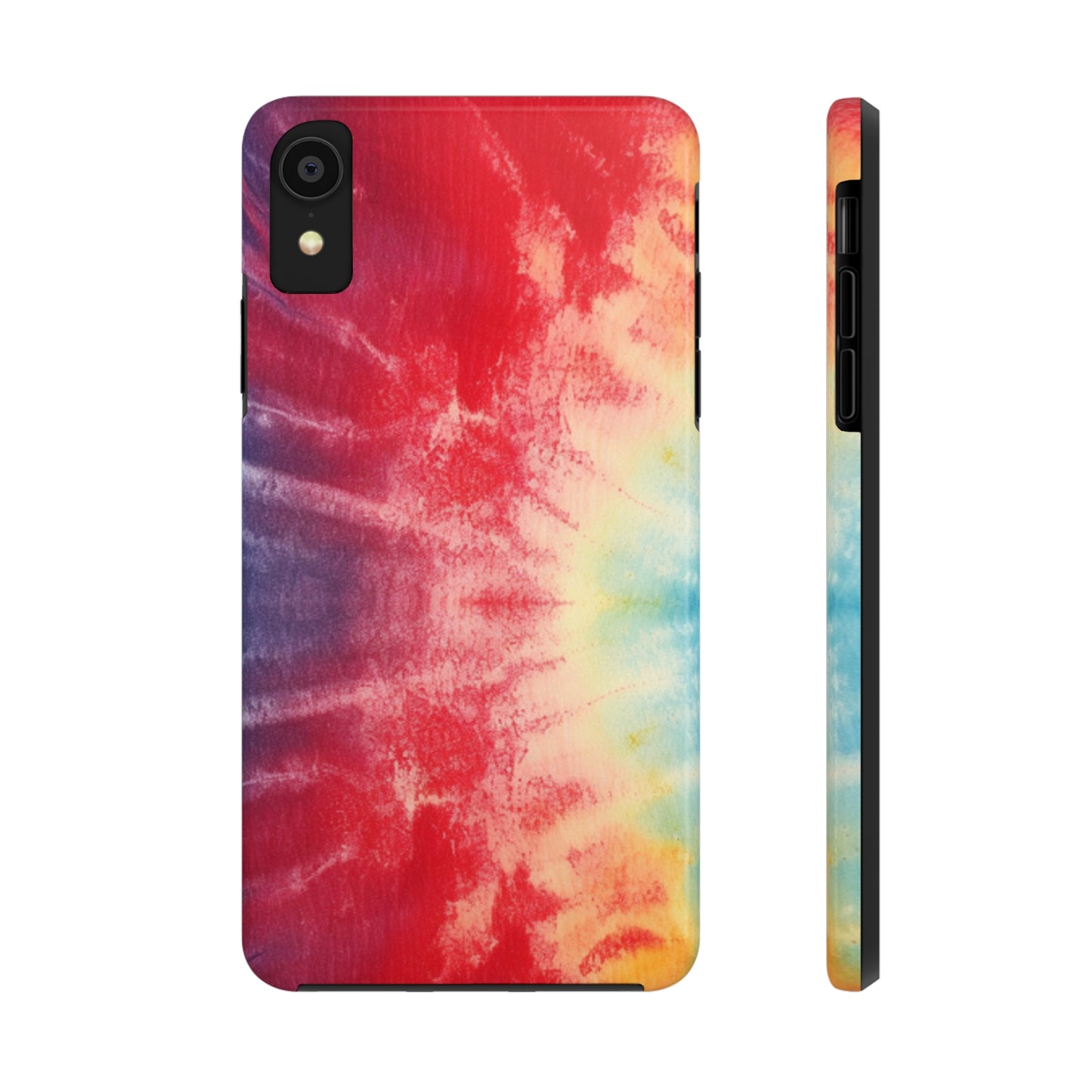 Rainbow Tie-Dye Denim: Vibrant Multi-Color, Fabric Design Spectacle - Tough Phone Cases