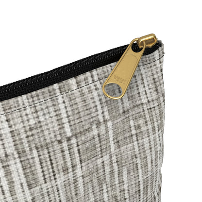 Silver Grey: Denim-Inspired, Contemporary Fabric Design - Accessory Pouch