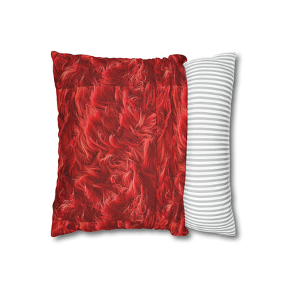 Fuzzy Infinity Case Red, Stylish Gift, Spun Polyester Square Pillowcase