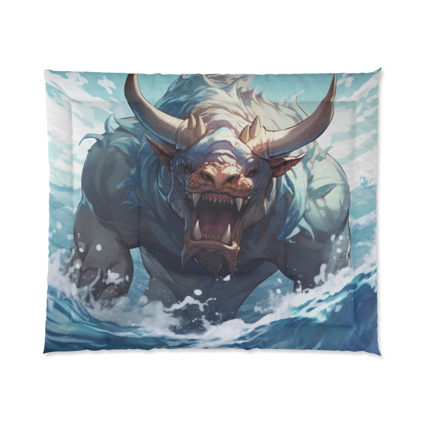 Bull Shark Fusion: Water Fantasy - Hybrid Ocean Marine Animal - Comforter