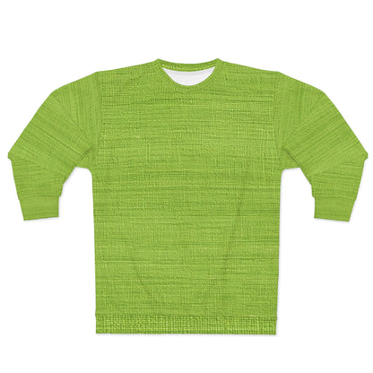 Lush Grass Neon Green: estilo de tela primaveral inspirado en la mezclilla - Sudadera unisex (AOP)