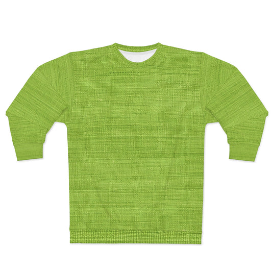 Lush Grass Neon Green: Denim-Inspired, Springtime Fabric Style - Unisex Sweatshirt (AOP)