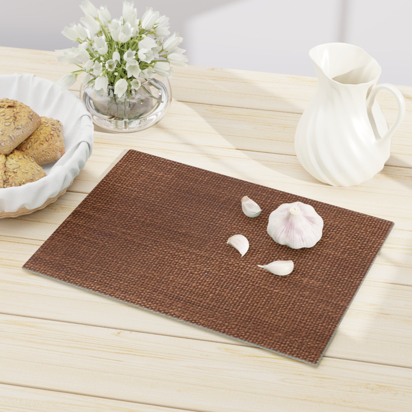 Luxe Dark Brown: Denim-Inspired, Distinctively Textured Fabric - Cutting Board