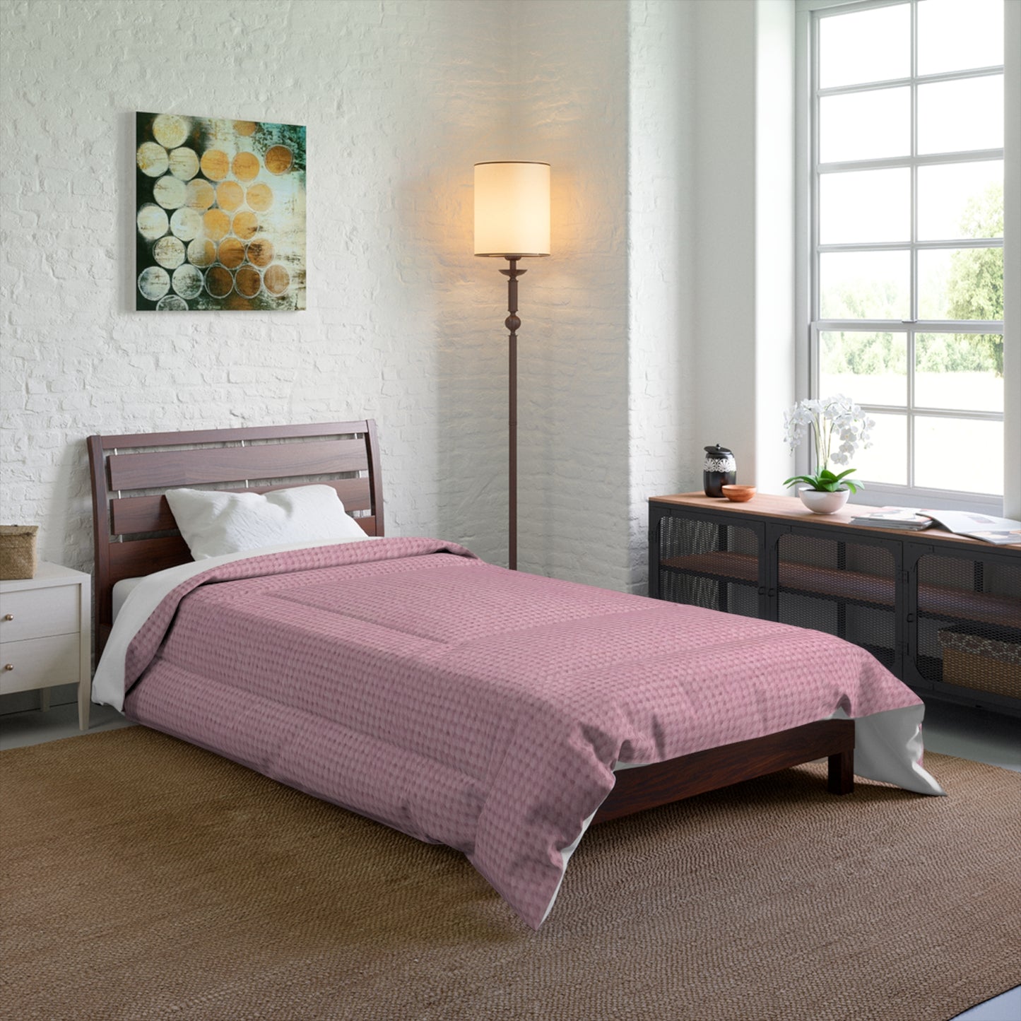 Blushing Garment Dye Pink: Denim-Inspired, Soft-Toned Fabric - Comforter