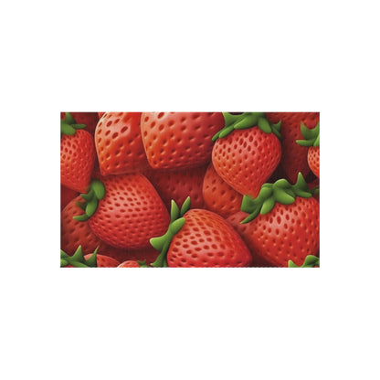 Garden Strawberries- Wild Sweet Gourmet - Farm Growing Ripe Red Fruit -Outdoor Rug