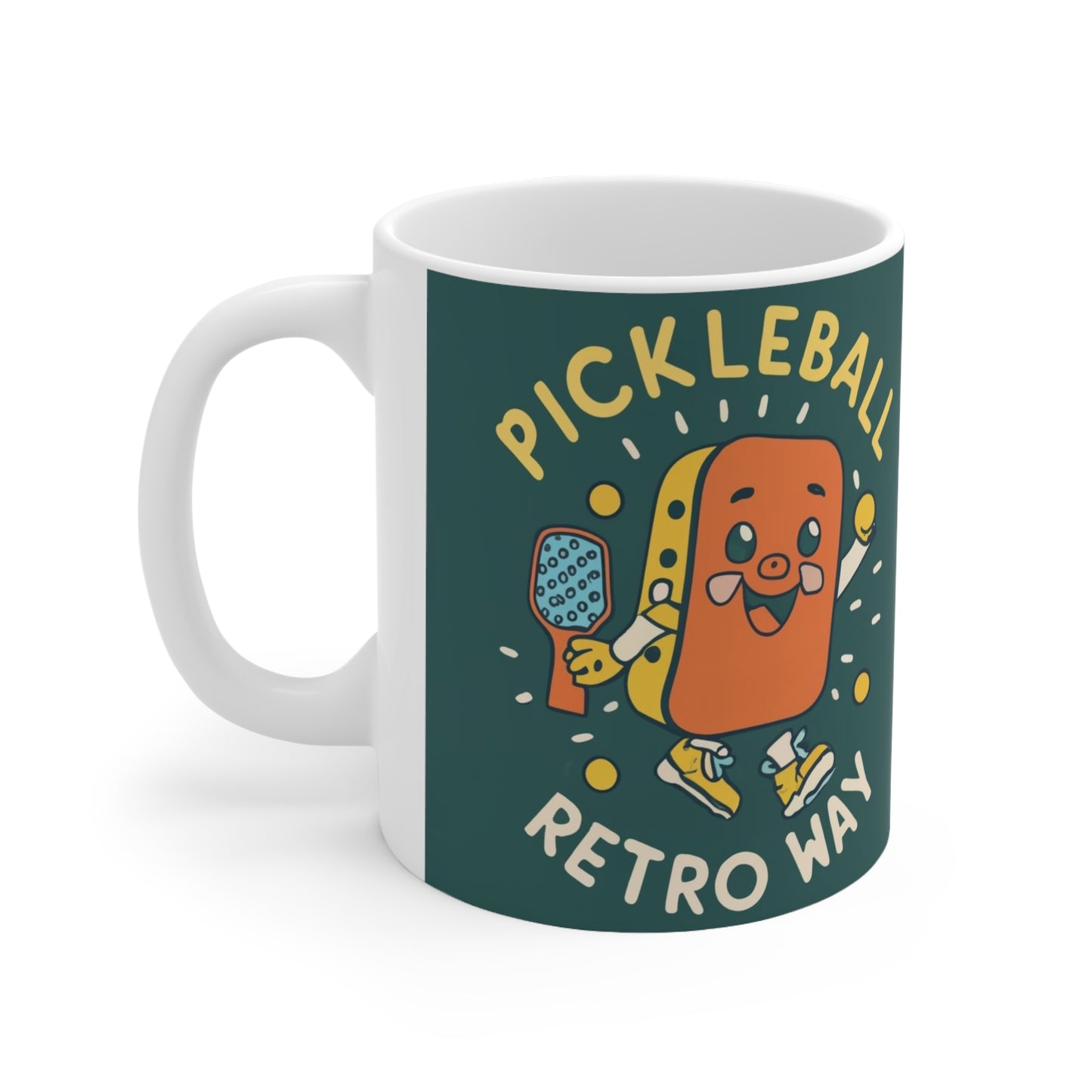 Retro Pickleball - Sport Gift - Ceramic Mug 11oz