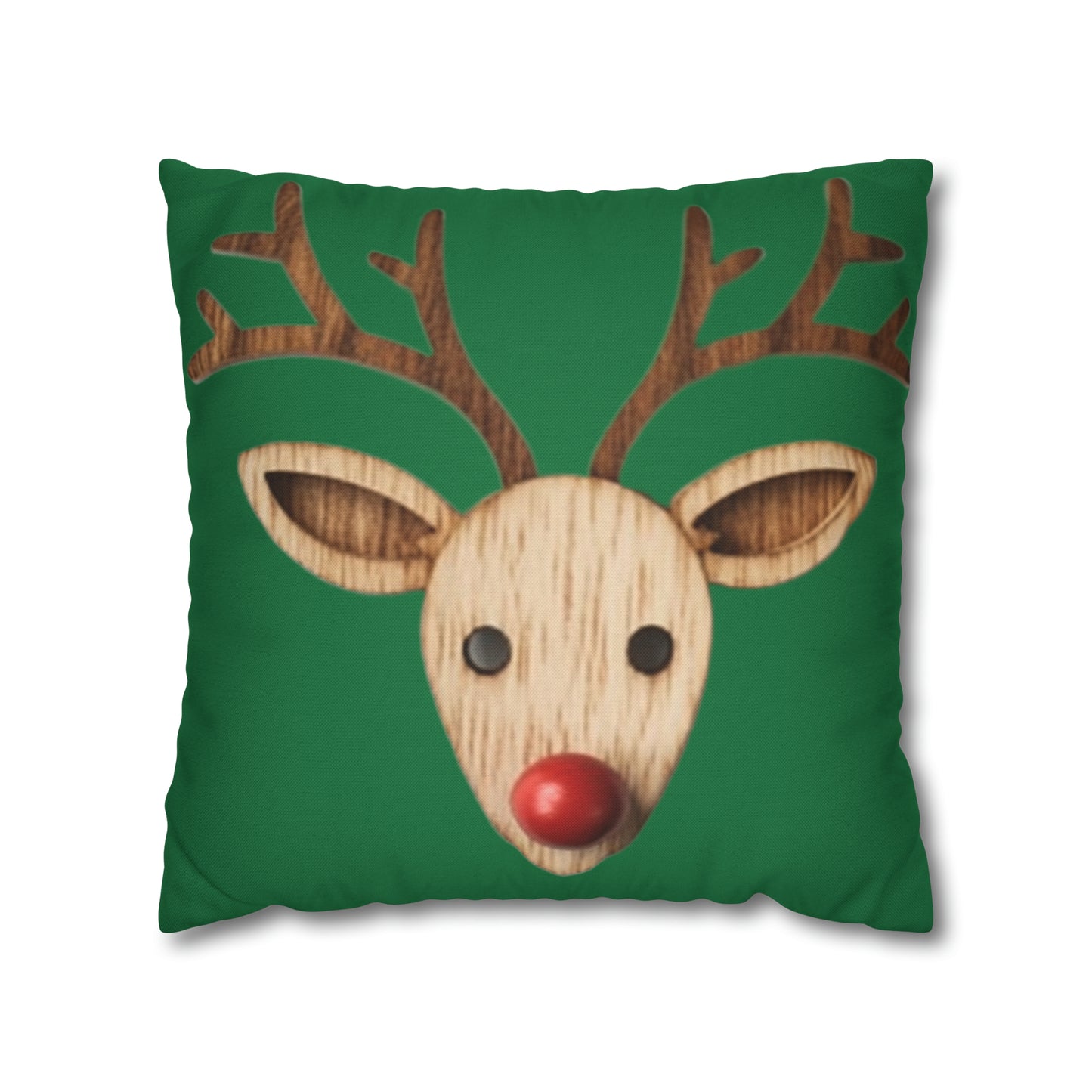 Red Reindeer Nose Christmas Classic Winter Season - Spun Polyester Square Pillow Case