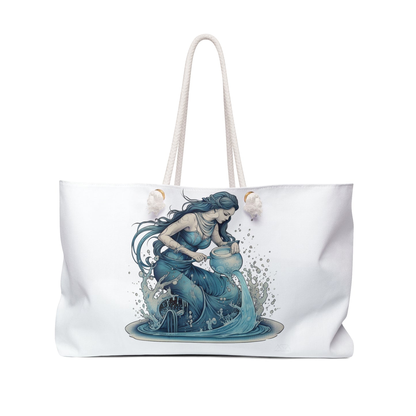 Aquarius Zodiac Symbol - Girl Pouring Water, Hand-Drawn Style - Weekender Bag