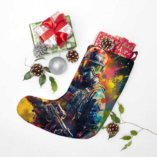 Paintball Game Sport: Professional Action Shot Target Player - Christmas Stockings