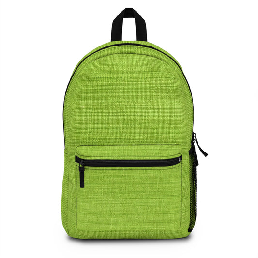 Lush Grass Neon Green: Denim-Inspired, Springtime Fabric Style - Backpack