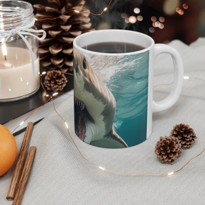 Bull Shark: River Monster Menace - Realistic Dark Water Predator - Ceramic Mug 11oz