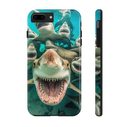 Laughing Lemon Sharks: Joyful Sea Jaws Ocean Deep - Tough Phone Cases