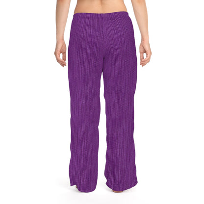 Violeta/Ciruela/Púrpura: Tela lujosa inspirada en la mezclilla - Pantalones de pijama para mujer (AOP) 