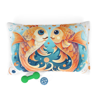 Charming Cartoon Fish Pisces - Dreamy Zodiac Illustration - Pet Bed