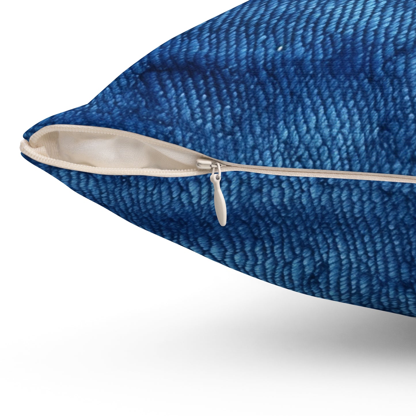 Blue Spectrum: Denim-Inspired Fabric Light to Dark - Spun Polyester Square Pillow