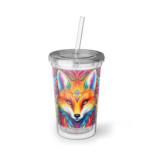 Vibrant & Colorful Fox Design Unique and Eye-Catching Animal - Suave Acrylic Cup