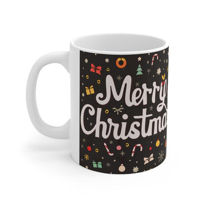 Merry Christmas Retro - Ceramic Mug 11oz