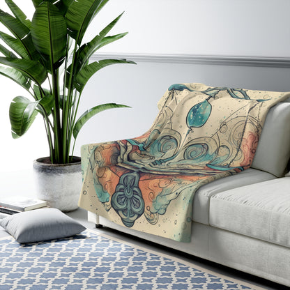 Libra Zodiac - Astrology Sign Street Art Equilibrium in Pastels - Sherpa Fleece Blanket