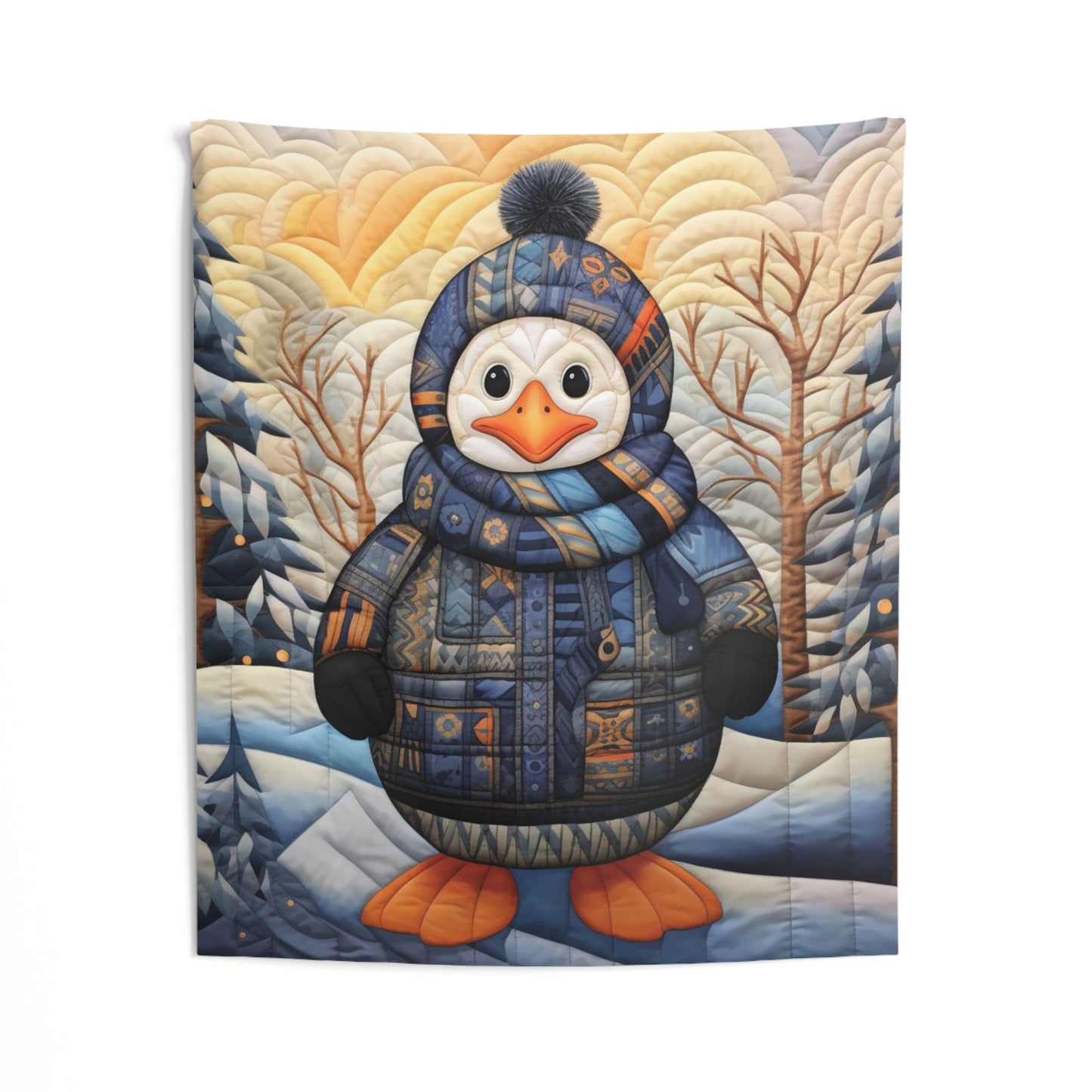 Penguin Quilt Design - Indoor Wall Tapestries