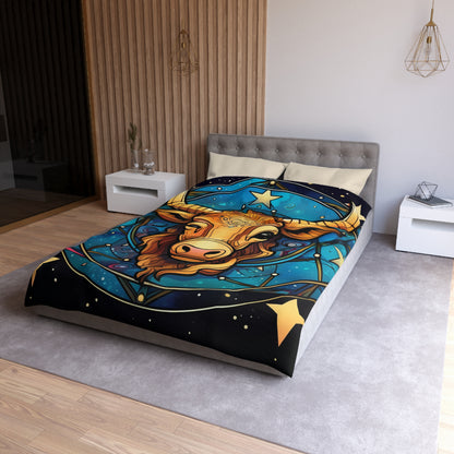 Taurus Constellation Zodiac Sign Astrology Cosmic Art - Microfiber Duvet Cover