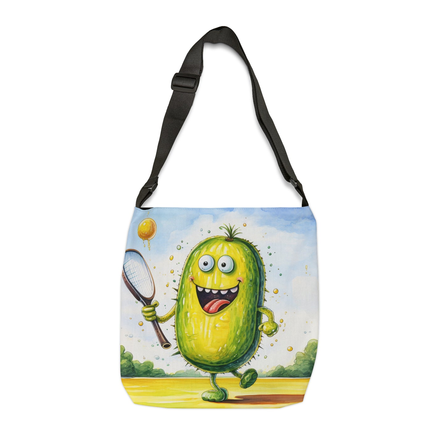 Pickleball Sport: Athletic Pickle Playing Game with Net and Paddle - Adjustable Tote Bag (AOP)