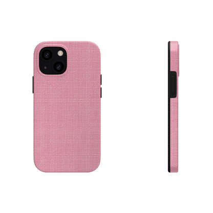 Pastel Rose Pink: Denim-Inspired, Refreshing Fabric Design - Tough Phone Cases