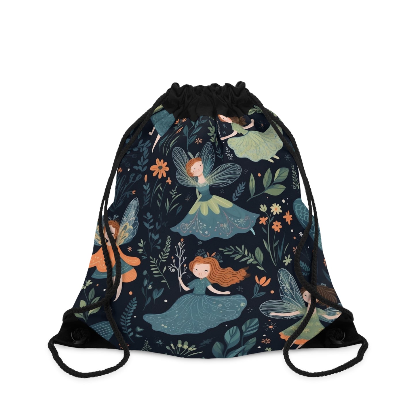 Enchanting Fairy Tale Pattern - Vibrant & Magical Fairies - Drawstring Bag