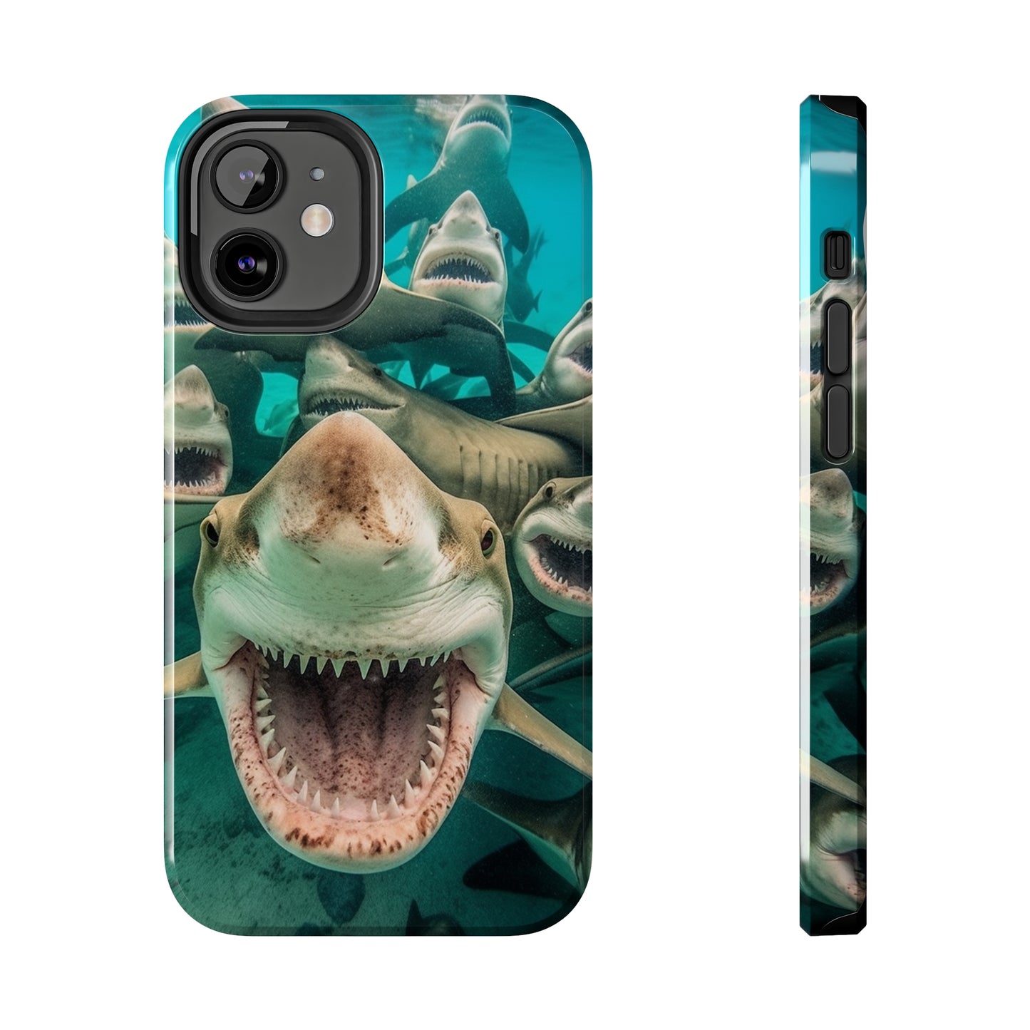 Laughing Lemon Sharks: Joyful Sea Jaws Ocean Deep - Tough Phone Cases