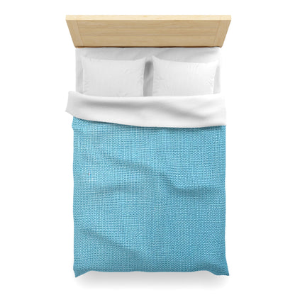 Bright Aqua Teal: Denim-Inspired Refreshing Blue Summer Fabric - Microfiber Duvet Cover