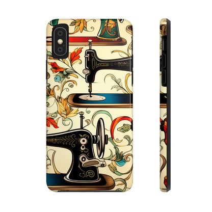 Classic Sewing Machines and Vibrant Thread Spools Pattern, Tailoring and Quilting - Tough Phone Cases