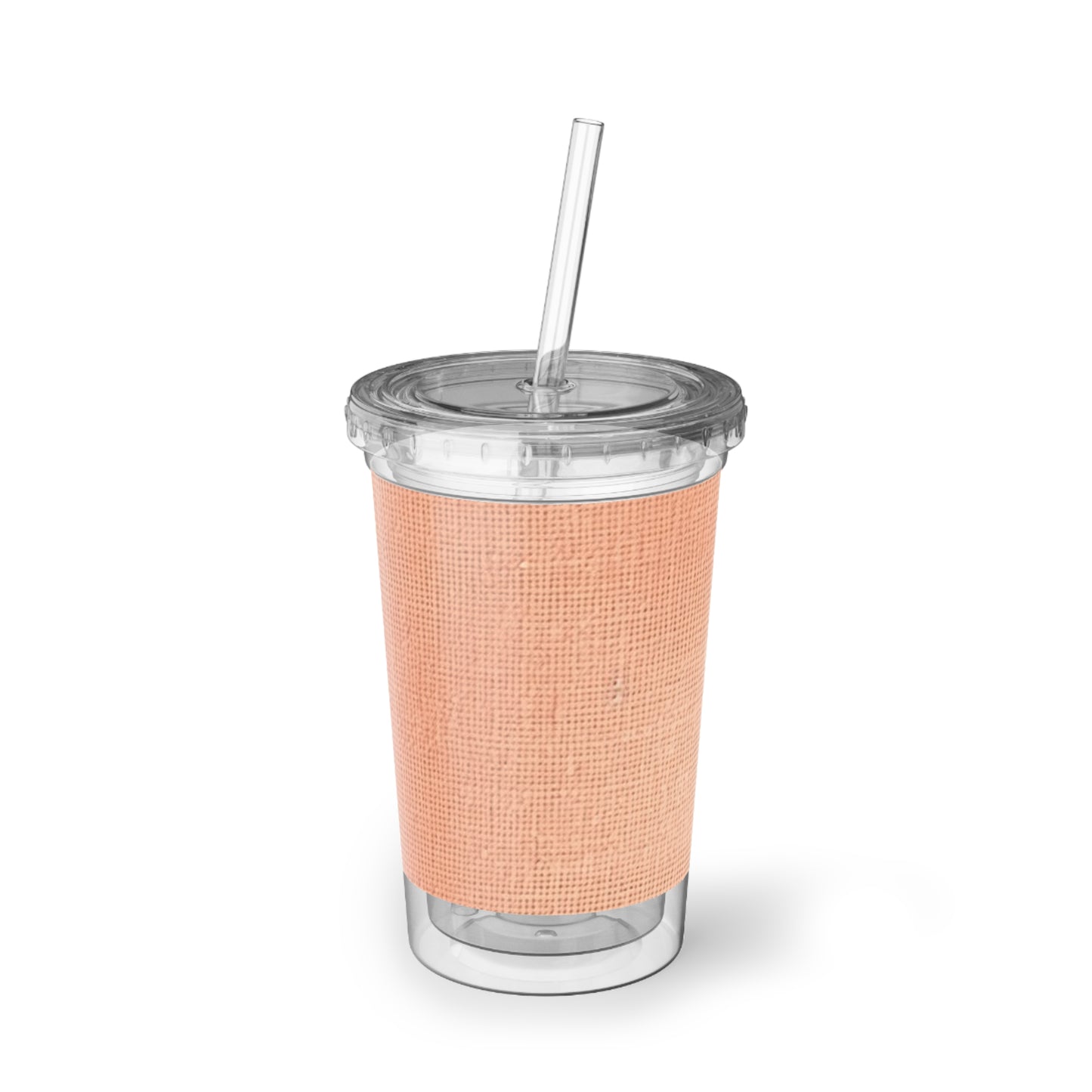 Soft Pink-Orange Peach: Denim-Inspired, Lush Fabric - Suave Acrylic Cup