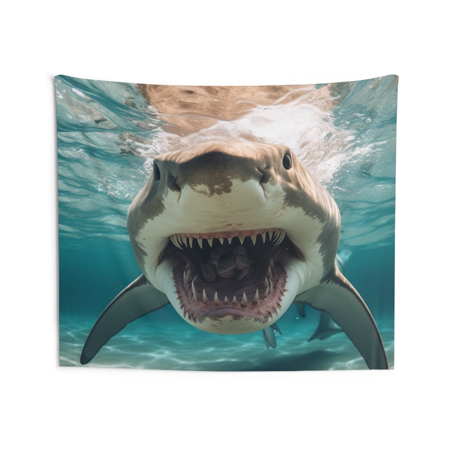 Bull Shark: River Monster Menace - Realistic Dark Water Predator - Indoor Wall Tapestries