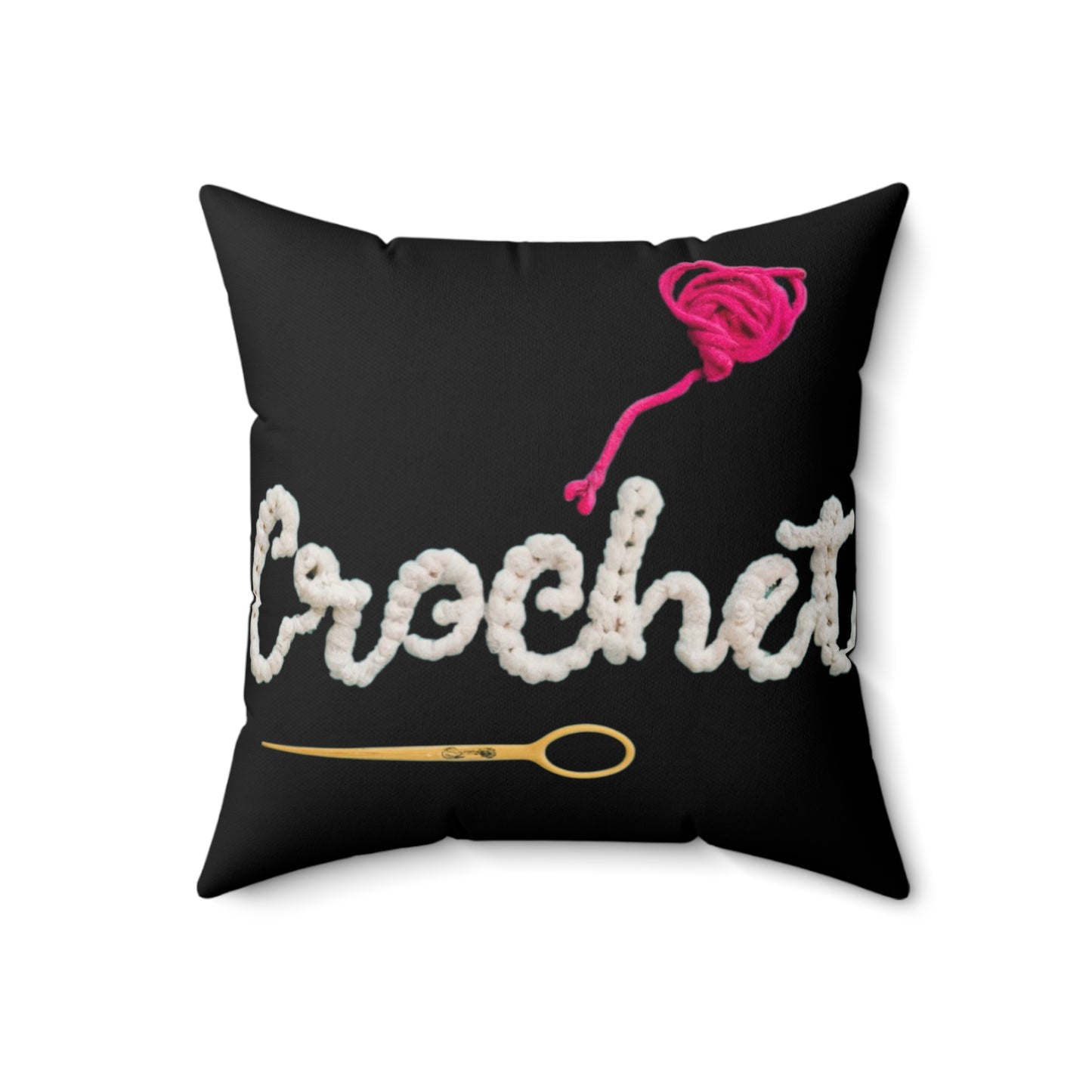 Regalo de amor de ganchillo - Estilo de coleccionista de moda de tela sincera - Almohada cuadrada de poliéster hilado