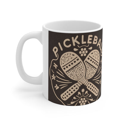 Pickleball Boho Bohemian - Sport Graphic Gift - Ceramic Mug 11oz