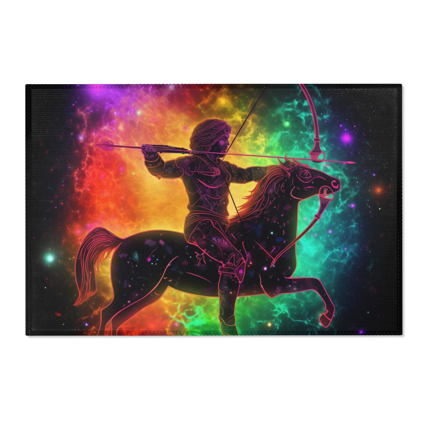 Colorful Sagittarius Zodiac Sign - Star Universe Theme - Area Rugs