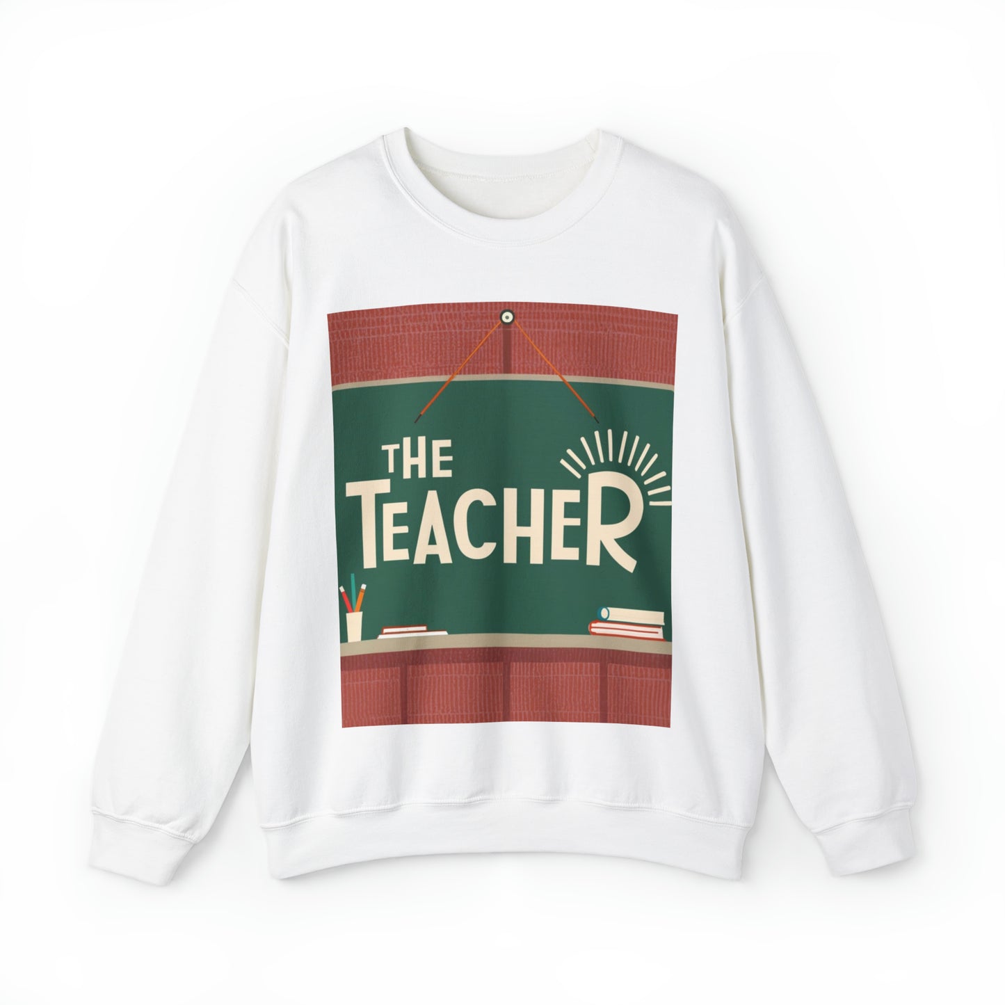 The Teacher Retro Blackboard Teacher Chalk Classroom Gift - Sudadera unisex Heavy Blend™ con cuello redondo 