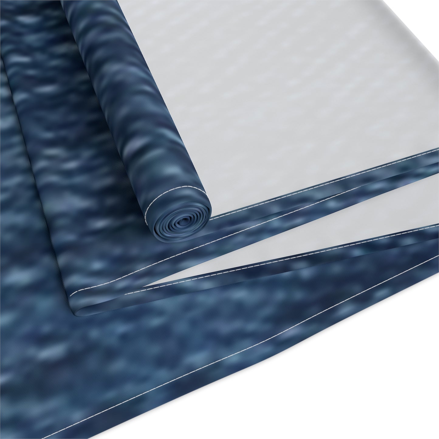 Indigo Splash: Washed Denim Reverie in Deep Blue - Table Runner (Cotton, Poly)